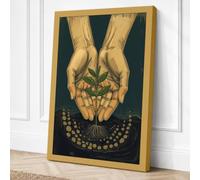 Hands Presenting Treasures Canvas Wall Art Print 36x24 Inch