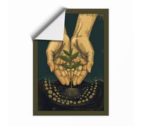 Hands Presenting Treasures Minimalist Unframed Wall Art Print A2 (59.4×42cm), Wall Decor for Living Room, Bedroom, Office & Home, Art Gift