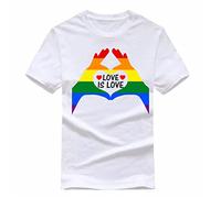 Hands Print Love Gay Pride T Shirt Rainbow Tshirt Lesbian LGBT Festival Adult top