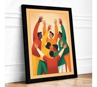 Hands Raised in Unity Modern Framed Wall Art Print A1 (84.1×59.4cm) Black, Wall Decor for Living Room, Bedroom, Office & Home, Ready to Hang, Art Gift