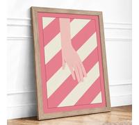 Hands Together Framed Wall Art Print A2 Oak