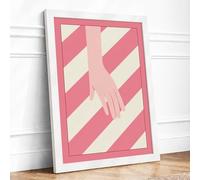 Hands Together Framed Wall Art Print A3 White