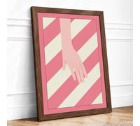 Hands Together Modern Framed Wall Art Print A2 (59.4×42cm) Walnut, Wall Decor for Living Room, Bedroom, Office & Home, Ready to Hang, Art Gift