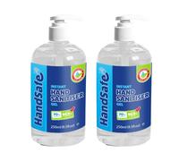 Handsafe - Sanitiser Gel 500ml - Hospital Grade Hand Sanitiser, Kills 99.9%+ Bacteria & Viruses, Conveniently Supplied in 2 x250ml Pump Bottles, Alcohol Based Anti Bacterial