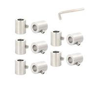 Handscrew Wire Rope Clip, 304 Stainless Steel Hexagon Grub Screw Clamp | 10 pieces cable buckle fits 2mm-12mm steel wire for rigging fastening(For 6mm wire)