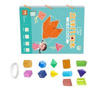 Handsewn Mathematics Manipulative Pack Augmentedreality Paper Model Construction Workbook for Reasoning Practice More Basic to Middle School Travel Friendly STEM Activity Book