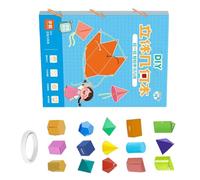 Handsewn Mathematics Manipulative Pack Augmentedreality Paper Model Construction Workbook for Reasoning Practice More Basic to Middle School Geometric Shapes Book