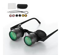 Handsfree Binocular Glasses, Professional Portable Telescope, Three Color Polarized Lens, HD Opera Glasses for Adults Kids, 10X Zoom