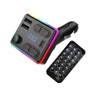 Handsfree Call Car Charger,Wireless Blueto-oth FM Transmitter Radio Receiver,Mp3 Audio Music Stereo Adapter,Dual USB Port Charger Compatible For All Smartphones, Comes With Remote Control