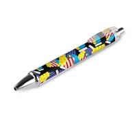 Handshake U.S.A And Ukraine Flag Ballpoint Pen Retractable 0.5mm Black Ink Ball Point Smooth Writing for Office Work Gift