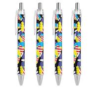 Handshake U.S.A And Ukraine Flag Ballpoint Pen Retractable 0.5mm Black Ink Ball Point Smooth Writing for Office Work Gift
