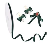 Handship 20 Yards Velvet Ribbon 3/8 inch Dark Green, Double Face Christmas Velvet Ribbon Fabric Ribbon Trim for Xmas Tree Wreath Decorations Gift Wrapping Flower Bouquets Bows Making DIY Crafts