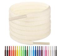 Handshop 1/4" Oval Athletic Shoelaces 30"-57" in 15 Colors Half Round Shoe Laces Ivory Size: 45.3 inch (115cm)