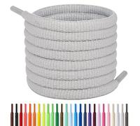 Handshop 1/4" Oval Athletic Shoelaces 5 Length 12 Colors, Half Round Shoe Laces Grey Size: 37 inch (94cm)