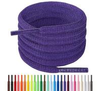 Handshop 1/4" Oval Athletic Shoelaces 5 Length 12 Colors, Half Round Shoe Laces Purple Size: 45.3 inch (115cm)