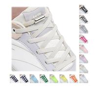 Handshop 2 Pairs Elastic Shoe Laces, No Tie Shoelaces for Adults/Kids Trainers, Sneakers, Running Shoes Off White 120cm