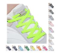 Handshop 2 Pairs Elastic Shoe Laces, No Tie Shoelaces for Adults/Kids Trainers, Sneakers, Running Shoes Neon Green 120cm