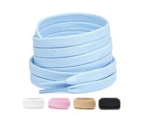Handshop 2 Pairs Flat Athletic Shoelaces 5/16" in 40"-63" Wide Sneaker Replacement Shoe Laces, 2 X Light Blue, 35'' inches (90 cm)