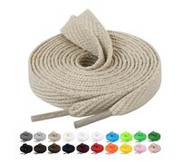 Handshop 2 Pairs Flat Sneaker Shoe Laces 2/5" in 20 Colors, Wide Shoelaces for Athletic, Skate Shoes Khaki 54 Inch