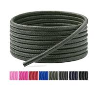 Handshop 3 Pairs Waxed Round Dress Shoelaces, Dark Green, 70 cm