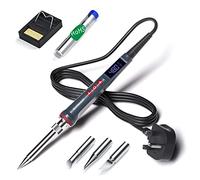 HANDSKIT Soldering Iron Kit 200W, 6-in-1 Welding Tool Set with Adjustable Temperature (180-480°C), Solder Iron LED Display, 3 Solder Tips, Solder Wire & Stand - for Electronics, DIY, Repairs