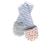 Handsocks Plushy Stay On Strap-Free No-Scratch & Warmth Mittens (Large (Toddler), Felix(Grey/Foxes))