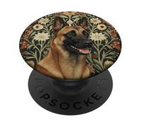 Handsome Belgian Malinois Working Dog Vintage Style PopSockets Adhesive PopGrip