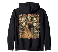 Handsome Belgian Malinois Working Dog Vintage Style Zip Hoodie