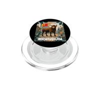 Handsome Birmingham Flag with City View and Bull Costume PopSockets PopGrip for MagSafe
