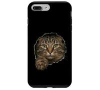 Handsome Domestic Medium Hair Tabby Peeking Through Case for iPhone 7 Plus/8 Plus