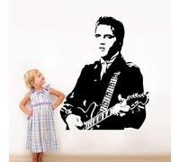 Handsome Elvis Presley Play Guitar Wall Decals for Living Room Home Decoration Rock Music Wallpaper Fans Gift Vinyl Wall Sticker 45 * 57Cm