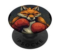 Handsome Fox with Boxing Equipment for Sports Fans PopSockets Adhesive PopGrip