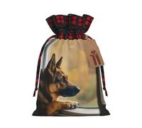 Handsome German Shepherd Print Drawstring Bags, Fabric Gift Pouches for Jewelry, Goodie Bags and Party Favors