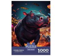 Handsome Hippo 1000 Pieces Animation Paper Jigsaw Puzzle What Happens Next Beautiful Decoration for Adults And Kids 70x50cm/1000pcs