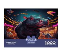 Handsome Hippo 1000 Pieces Premium Jigsaw Age 12+ Cool Collage Effect, Home Decoration, Educational, Challenging 52x38cm/1000pcs