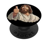 Handsome Jesus Christ with Thumb up Look PopSockets Adhesive PopGrip