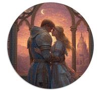 Handsome Knight And Beautiful Blonde Puzzle 1000pcs (67.5x67.5cm) Erwachsene Stained Glass Window Puzzle,Home Decor