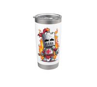 Handsome Knight with Sword and Flames for Kingdom Lovers Stainless Steel Insulated Tumbler