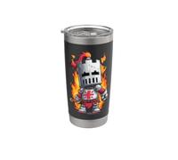 Handsome Knight with Sword and Flames for Kingdom Lovers Stainless Steel Insulated Tumbler