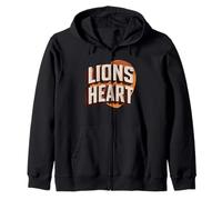 Handsome Lions Heart Emblem Zip Hoodie