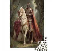 Handsome Love Knight with His Beautiful Queen Puzzle 70x50cm/1000pcs Puzzles, Die Für Erwachsene Und Personen Ab 14 Jahren Geeignet Sind