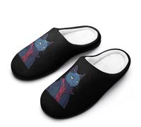 Handsome Meow Cat Slippers Women Winter Warm Cotton Hotel Slippers Anti-Slip Indoor Slip-Ons House Shoes 7-8（39-40