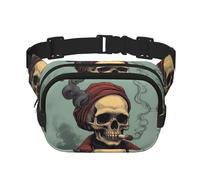 Handsome skull Printed multifunctional waist bag, unisex trendy messenger bag, travel sports storage bag