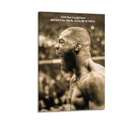 Handsome Sports Poster of Boxing Athlete Roaring in Jon Jones ArenaWall Art Canvas Poster Music Albums And Movies Decorative Painting for Living Bed Room 12x18inch(30x45cm) Frame-style