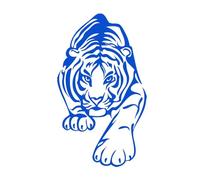 Handsome Tiger Car Stickers Creative Tiger Vinyl Decal Fashion Car Body Window Bumper Trunk Lid Decorative Decal Accessories(Blue,2PCS_17.7X10.4CM)