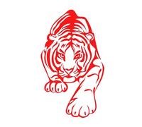 Handsome Tiger Car Stickers Creative Tiger Vinyl Decal Fashion Car Body Window Bumper Trunk Lid Decorative Decal Accessories(Red,1PCS_17.7X10.4CM)
