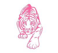 Handsome Tiger Car Stickers Creative Tiger Vinyl Decal Fashion Car Body Window Bumper Trunk Lid Decorative Decal Accessories(Pink,1PCS_17.7X10.4CM)