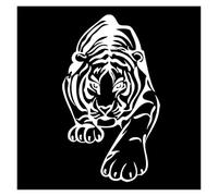 Handsome Tiger Car Stickers Creative Tiger Vinyl Decal Fashion Car Body Window Bumper Trunk Lid Decorative Decal Accessories(White,2PCS_17.7X10.4CM)