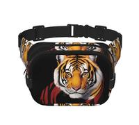 Handsome tiger head Printed multifunctional waist bag, unisex trendy messenger bag, travel sports storage bag