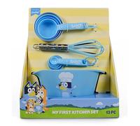 Handstand Kitchen Bluey My First Real Kitchen Tool Set with 1.5 Quart Mixing Bowl, Measuring Spoon Set and 8.5" Whisk